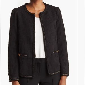 Adrianna Papell Metallic Trim Tweed Blazer Jacket